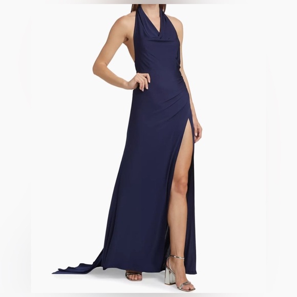 STAUD Julius Navy Gown Long Maxi Dress size Large NWOT - Picture 1 of 7